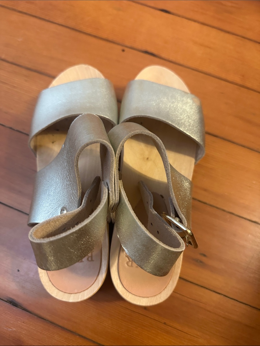 Bryr Metallic Gold Sandal with Buckle Strap